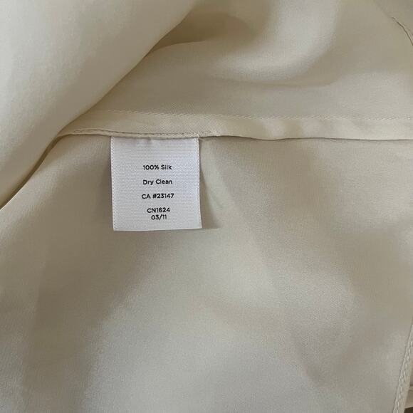 Talbots Cream Silk Sleeveless Ruffle Tank Top Blouse Size 14 NEW - Picture 8 of 8